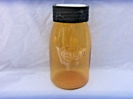 Ball #1 Amber Buffalo Jar Historic Reproduction 1976 Nice - $24.70