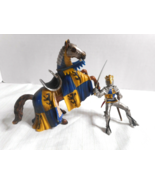 Schleich 2003 World of Knights Blue Gold Lion Insignia Prince &amp; Horse no... - £11.13 GBP