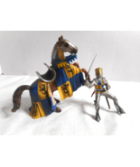 Schleich 2003 World of Knights Blue Gold Lion Insignia Prince &amp; Horse no... - $14.24