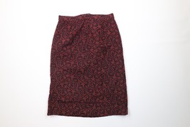 Vintage 50s 60s Rockabilly Goth Womens 28 Jacquard Paisley Pencil Skirt ... - $49.45