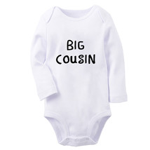 Babies Big Cousin Funny Romper Infant Bodysuit Newborn Jumpsuit Kids Long Outfit - £8.66 GBP