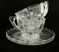 Vintage Heisey Crystolite Lot of 2 Clear Glass Cup and Saucer - £11.19 GBP