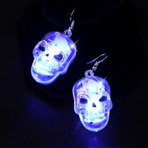 Halloween Party Earrings LED Luminous Ghost Head Pumpkin Punk Rock Women Dangle  - £14.49 GBP