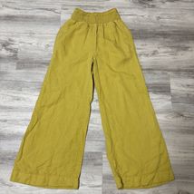 Calypso St Barth Linen Blend Wide Leg Pants Womens Size XS Yellow Elasti... - $44.14