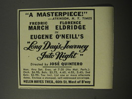 1956 Long Day&#39;s Journey into Night Play Ad - A Masterpiece - £14.77 GBP