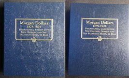 Set of 2 Whitman Morgan Silver Dollars Coin Album Book Number 1 & 2 1878-1921  - £54.55 GBP