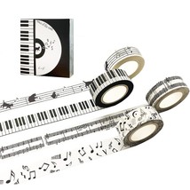 Black And White Piano Note Melody Keyboard Cat Staff Stave Score Music Washi Tap - £15.68 GBP