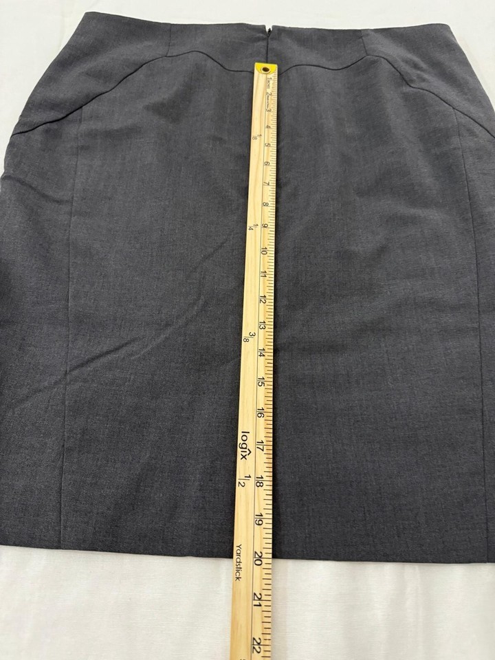 Worthington Women's Gray Rear Zip & Slit Pencil Pull-On Skirt Size 14 Waist 36" Item image 8
