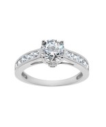 Solid Genuine 14k White Gold 1 1/5ct Round Fine Cubic Zirconia Engagemen... - $613.71 CAD+