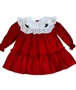 Martha&#39;s Miniatures We&#39;re Fussy Red Eyelet Lace Neck Vintage Christmas D... - $893.70 MXN