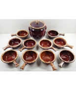 12 Pc Hull Brown Drip Bean Pot Lid Handled Caseroles Lot House Garden Re... - €109,87 EUR
