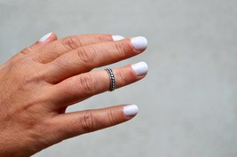 Dainty Midi Ring, Stacking Band, Geometric Design, Gypsy Style, Cute and Tiny - £9.59 GBP