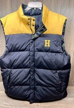 Tommy Hilfiger Men&#39;s Reversible Blue Yellow Color Block Plaid Down Puffer Vest - £47.45 GBP
