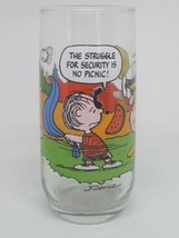 Vintage Peanuts Camp Snoopy Collection McDonalds Glass Cup 16 Oz Linus - $9.29