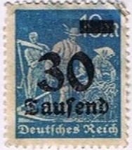 Stamps Germany Deutsches Reich 1923 30 Thousand Over 10 Used - $0.69