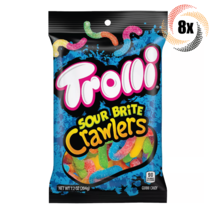8x Bags Trolli Sour Brite Crawlers Assorted Flavor Sour Gummy Candy | 7.2oz - $22.32