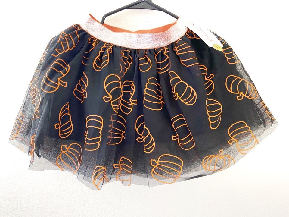 NWT Cat &amp; Jack Large Black Orange Pumpkins Fall Halloween Tutu Skirt, L ... - $7.19