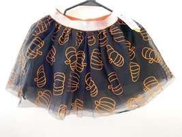 NWT Cat &amp; Jack Large Black Orange Pumpkins Fall Halloween Tutu Skirt, L (10/12) - £5.68 GBP