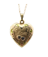 Vtg 14k GF Photo Locket Pendant on Gold Vermeil 925 Chain Italy MOM Hear... - $80.67 CAD