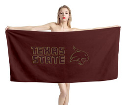 Texas State Bobcats NCAAF Beach Bath Towel Swimming Pool Holiday Vacation Gift - $22.99+