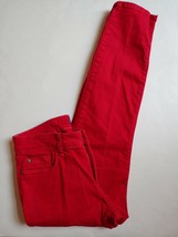 NYDJ Ankle Jeans Womens Size 4 Petite Red Lift Tuck Skinny Cotton Stretch - £18.69 GBP