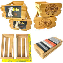 Napa Valley Box Company Fido 2 Vtg Wood Cassette Tape Storage Crates Fru... - $35.58