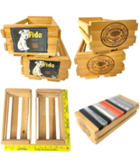 Napa Valley Box Company Fido 2 Vtg Wood Cassette Tape Storage Crates Fru... - £27.95 GBP