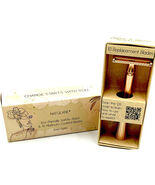 NATULANE Eco-Friendly Safety Razor & 10 Platinum Coated Blades (ROSE GOLD) - NEW - $29.52