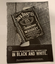 Jack Daniel’s Tennessee Whiskey Black &amp; White Magazine Ad - £3.87 GBP
