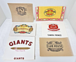 Lot of 6 Antique Cigar Box Tobacco Labels Giants Webb&#39;s Knock Outs St Louis - $14.36