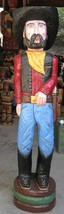 Gallagher 4&#39; Cigar Store Indian Old West Cowboy Dude Hand Carved Sculpture Red - £790.57 GBP