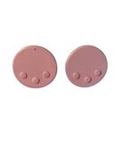 Vintage Pink Button Stud Earrings Retro Plastic Dot Design 80s Minimalist - $14.40