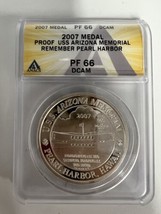 2007 Medal Proof USS Arizona Memorial Remember Pearl Harbor PF 66 DCAM - $113.29