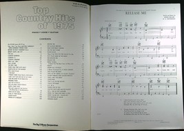 Top Country Hits Of 1975, For Piano, Guitar, + Lyrics, 145Pg Music Book 488a - £8.64 GBP