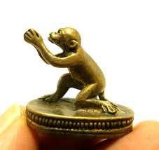 Tiny Thai Brass Amulet Love Attraction Appeal Magic Monkey Lucky Thailand Gift - £19.46 GBP