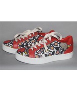 Coach PADDY Floral Thick Canvas &amp; Leather Rusty Red Shoes Wm&#39;s 6.5 NWOT ... - $147.69 CAD