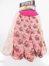 Garden Gloves Pink Floral Pattern with Grip Dots One Size Adult Gardenin... - £5.46 GBP