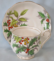 Royal Albert Flower of the Month Hampton Shaped Cup &amp; Saucer #12 Holly - $24.74
