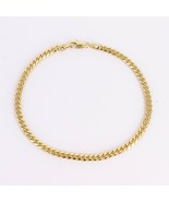 18k Layered Real Gold Filled Anklet bracelet Miami Cuban links 10&quot; - $16.41 CAD