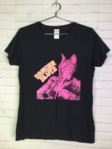 Danger Sluts Womens Size M Hard Rock Band Cat Logo Black Short Sleeve T-Shirt - £13.64 GBP