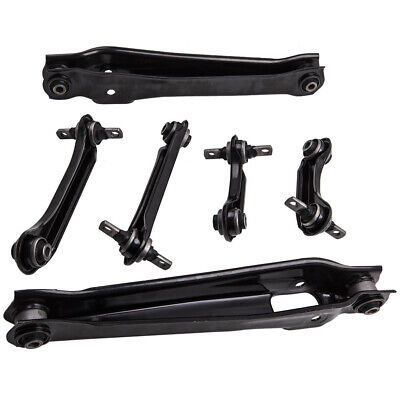 6PCS Rear Control Arm Upper Lower & Assist Link Kit for Mitsubishi Mirage 93-02