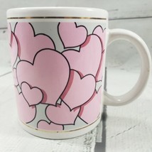 Vintage Mug Pink Hearts 1993 J.I.I. VTG Coffee Tea Cup Used Condition  - £27.62 GBP