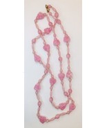 Vintage Pink Plastic Buddha Budha Flapper Beads Necklace 1950&#39;s 60&#39;s Hon... - £39.61 GBP