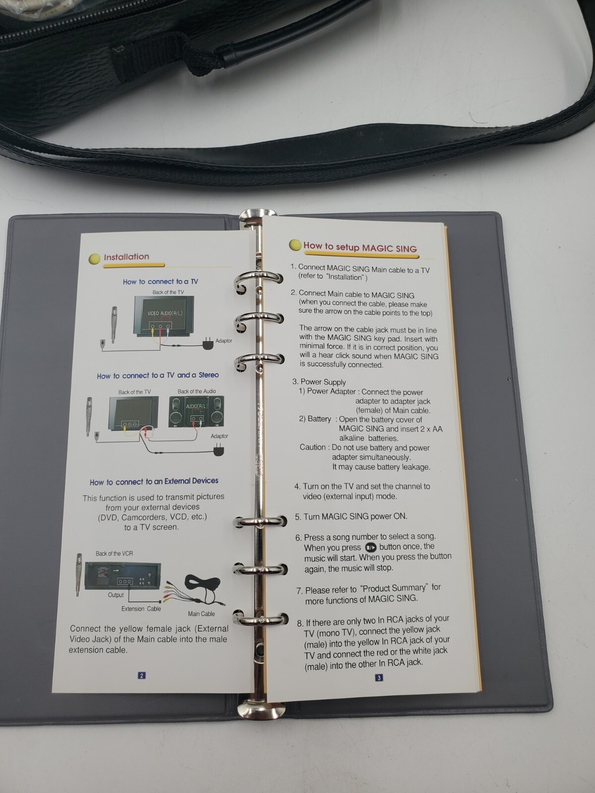Magic Sing ED-8000 Karaoke Mic Microphone W/Case Cables Manual Book POWERS ON Item image 11