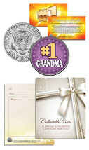 #1 GRANDMA Grandparents’ Day JFK Kennedy Half Dollar Colorized U.S. Coin - $8.56