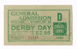 1952 Kentucky Derby GA Ticket Stub Churchill Downs Hill Gail Winner - £301.15 GBP