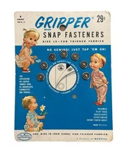 Vintage 1950 Gripper Snap Fasteners Size 15 for Thinner Fabrics Incomplete - $5.56