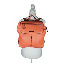 Simply Noelle Women&#39;s Orange Backpack Purse Top Handle Pockets Storage - $26.38