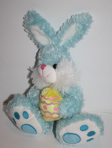 Dan Dee Easter Egg Bunny Rabbit Blue White Plush Sits 6&quot; Stuffed Animal Soft Toy - £10.01 GBP