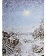 Winter Ukraine 2022 Watercolour Painting Snowy Landscape Original by Myk... - £148.54 GBP